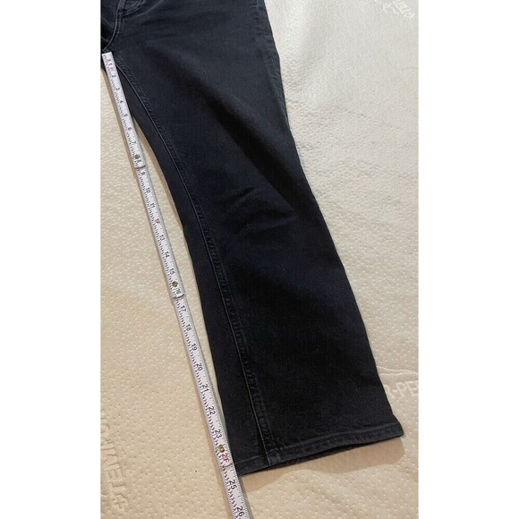 Agolde Riley High Rise Straight Crop Jeans Womens Size 28 Button Fly Black Denim - Picture 6 of 9